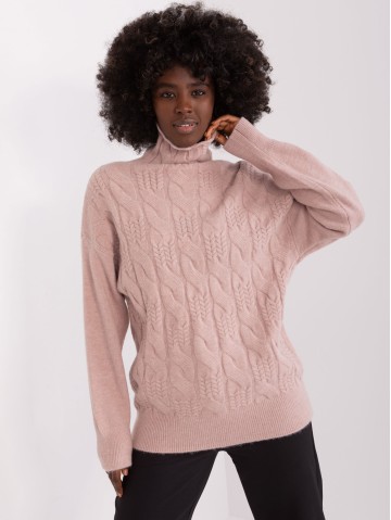 Sweter-AT-SW-23401.97P-ciemny różowy 2