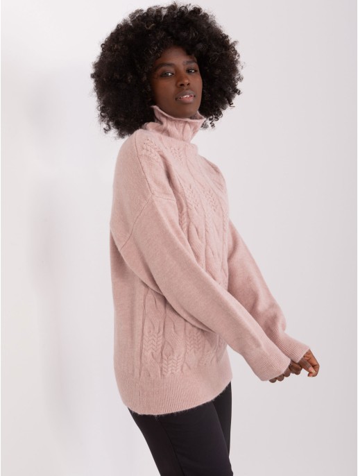 Sweter-AT-SW-23401.97P-ciemny różowy