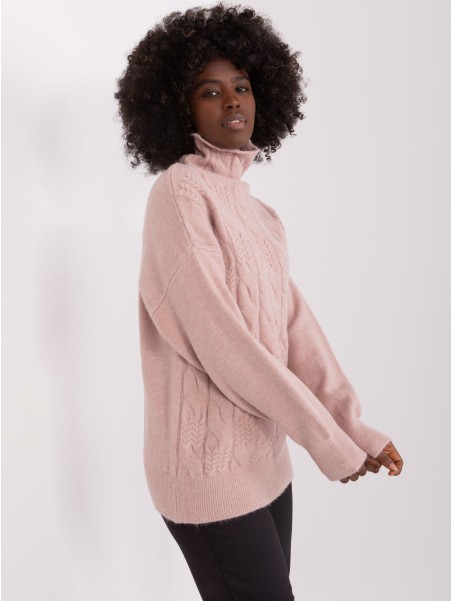 Sweter-AT-SW-23401.97P-ciemny różowy