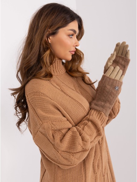 Rękawiczki-AT-RK-231405.08X-ciemny bezowy