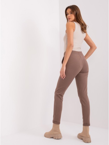 Spodnie dresowe-RV-DR-8692.21-brązowy