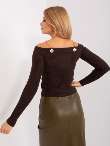 Sweter-EM-SW-070921.49-ciemny brązowy 2
