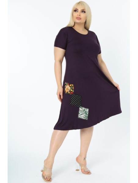 Tamsiai violetinė suknelė iš viskozės