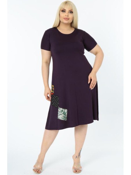 Tamsiai violetinė suknelė iš viskozės