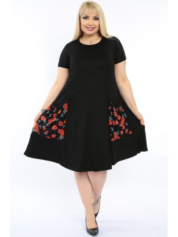 Платье размера XL с цветочными карманами 2