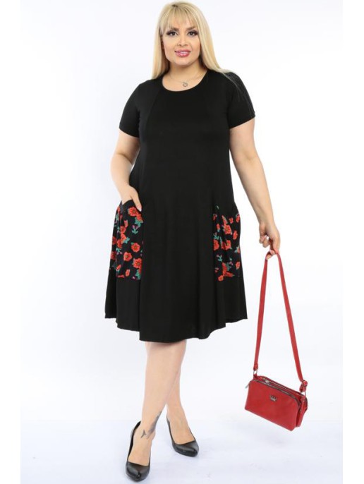 Suknelė su gėlėtomis kišenėmis Suknelė su gėlėtomis kišenėmis