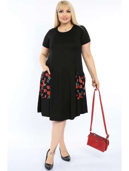 Платье размера XL с цветочными карманами