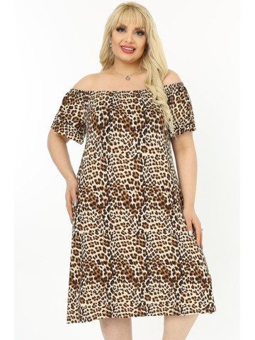 Летнее платье с животным меховым принтом