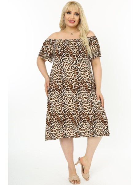 Летнее платье с животным меховым принтом