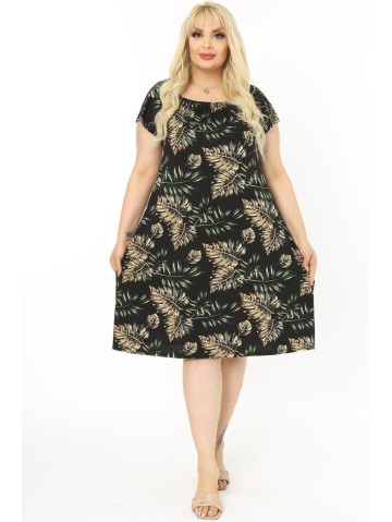 Marga suknelė trumpomis rankovėmis 2