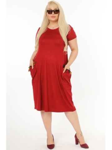 Tumepunane taskutega suvekleit 2