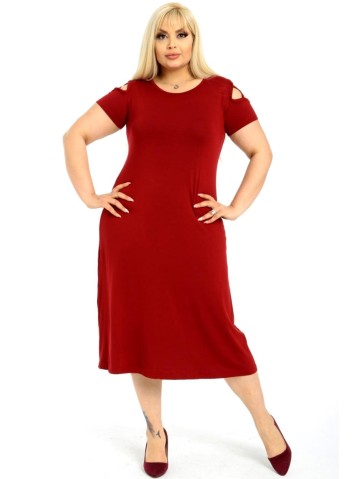 Burgundia lõhikutega kleit 2