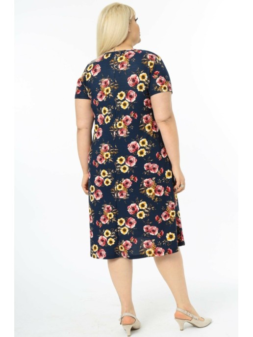 Tumši zila ziedu kleita Tumši zila ziedu kleita