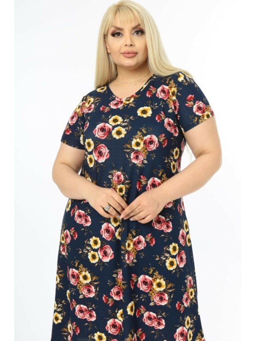 Tumši zila ziedu kleita Tumši zila ziedu kleita