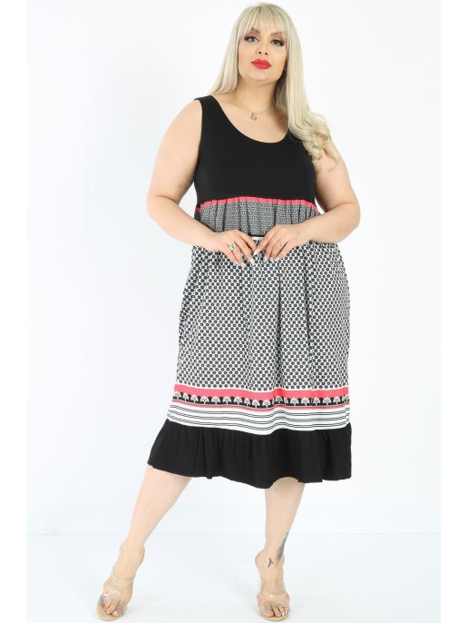 Платье без рукавов с узором Платье без рукавов с узором