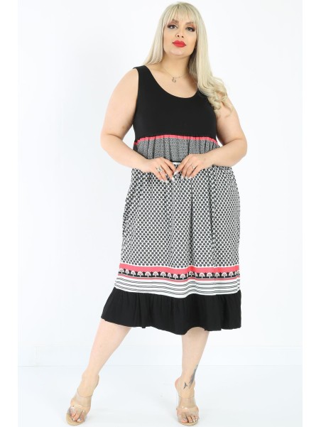 Mustriline varrukateta kleit