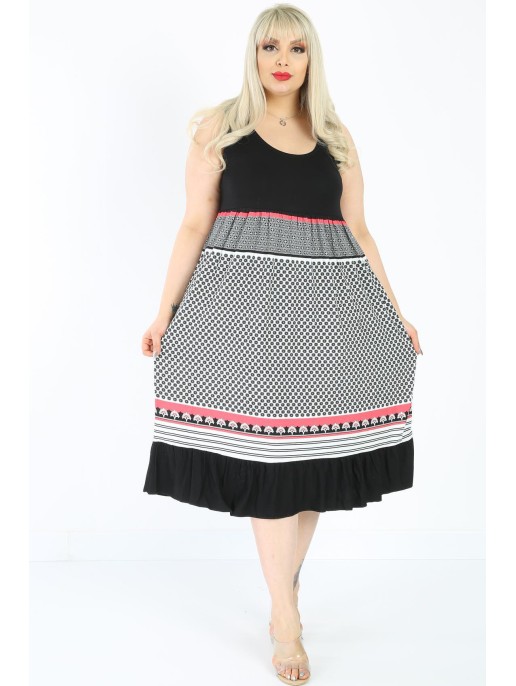 Платье без рукавов с узором Платье без рукавов с узором