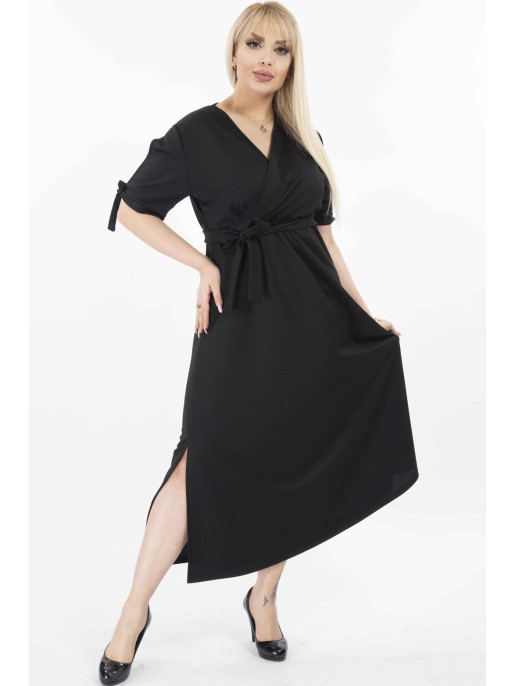 Длинное черное платье с вырезом Длинное черное платье с вырезом