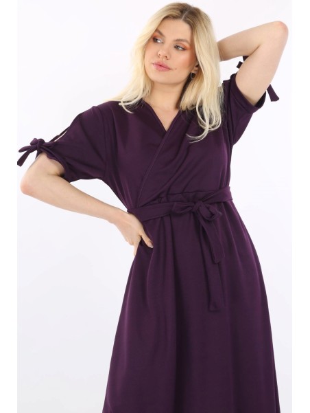 Gara tumši violeta kleita ar lenciņu