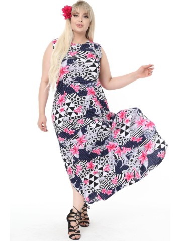 Длинное платье с узором и разрезом 2