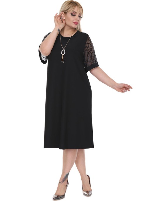 Juoda suknelė puošniomis rankovėmis Juoda suknelė puošniomis rankovėmis