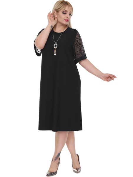 Must kleit uhkete varrukatega