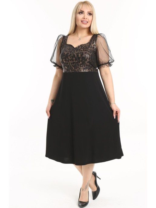 Puošni suknelė pūstomis tiulo rankovėlėmis Puošni suknelė pūstomis tiulo rankovėlėmis