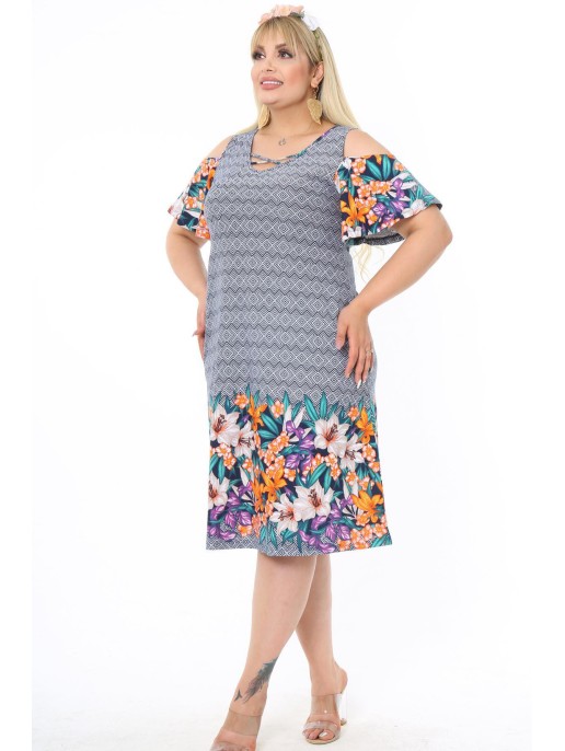 Värviline lõhikutega suvekleit Värviline lõhikutega suvekleit