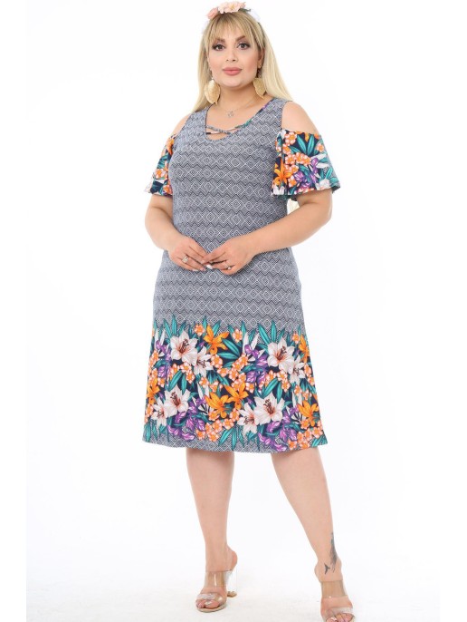 Marga vasarinė suknelė su prakarpomis Marga vasarinė suknelė su prakarpomis