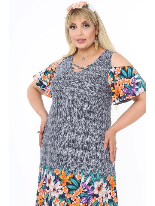 Värviline lõhikutega suvekleit Värviline lõhikutega suvekleit