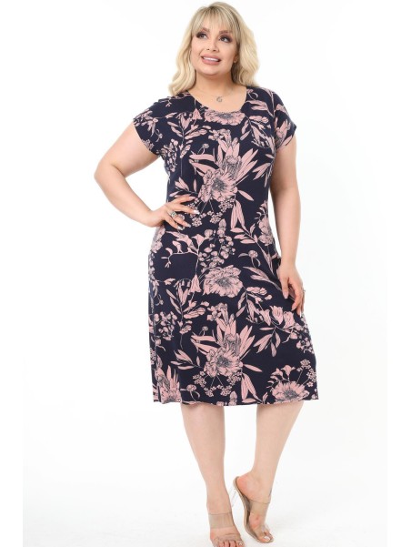 Vienkārša sieviešu kleita ar īsām piedurknēm