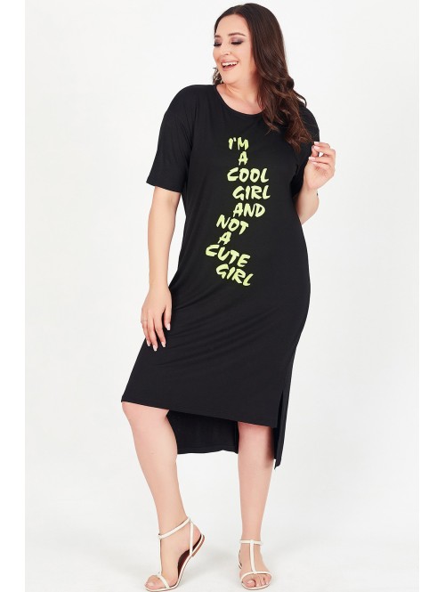 Черное платье с надписями Черное платье с надписями