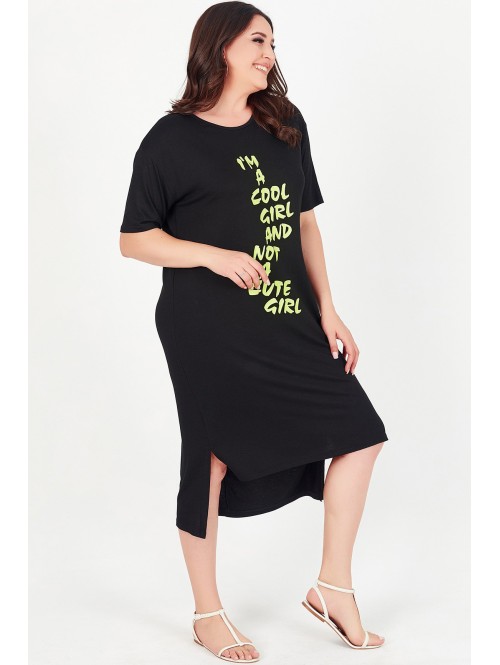 Черное платье с надписями Черное платье с надписями