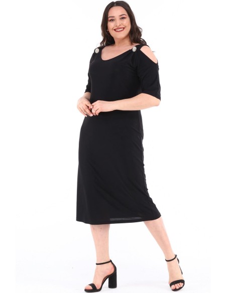 Elegantne pandlaga must kleit