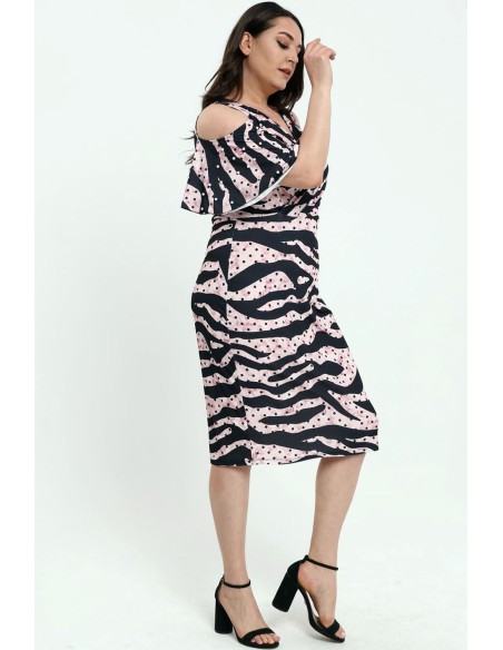 Heleroosa helmestega kleit