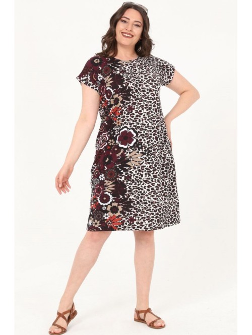 Хлопковое платье с узорами из меха... Хлопковое платье с узорами из меха...