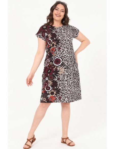 Loomakarva mustritega puuvillane kleit