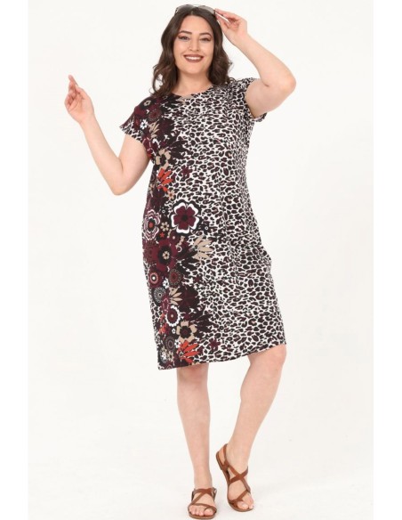 Loomakarva mustritega puuvillane kleit