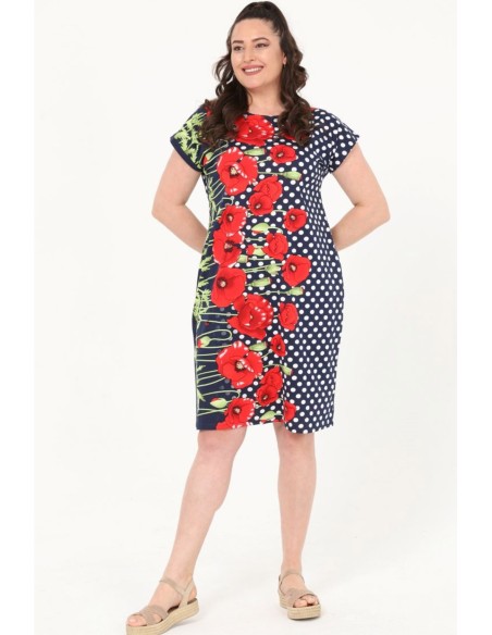 Naturaalsest puuvillast mitmevärviline kleit