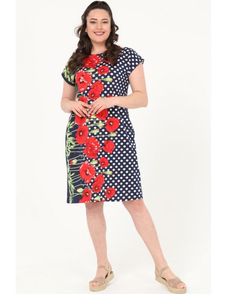 Разноцветное платье из натурального хлопка.