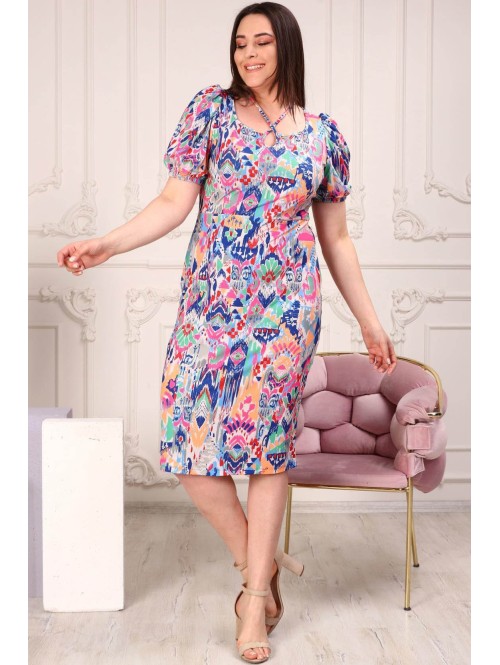 Разноцветное женское повседневное платье Разноцветное женское повседневное платье