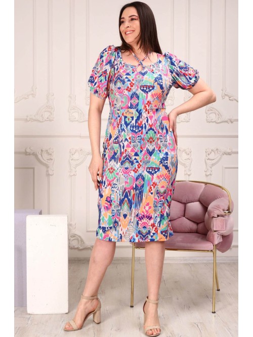 Разноцветное женское повседневное платье Разноцветное женское повседневное платье