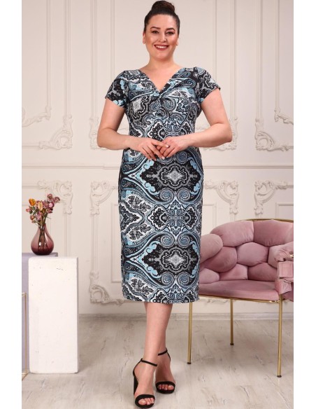 Modes rakstaina kleita ar mezglu