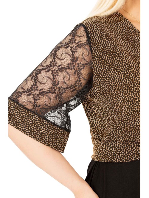 Puošni suknelė trumpomis rankovėmis Puošni suknelė trumpomis rankovėmis