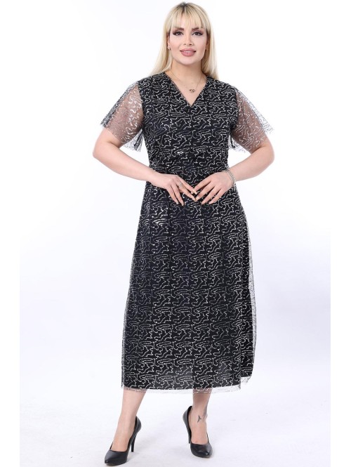 Ilga šventinė suknelė su žvyneliais Ilga šventinė suknelė su žvyneliais