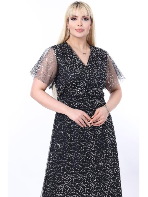 Ilga šventinė suknelė su žvyneliais Ilga šventinė suknelė su žvyneliais