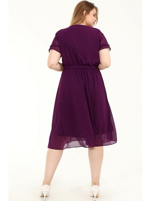 Ilus lilla lühikeste varrukatega kleit Ilus lilla lühikeste varrukatega kleit