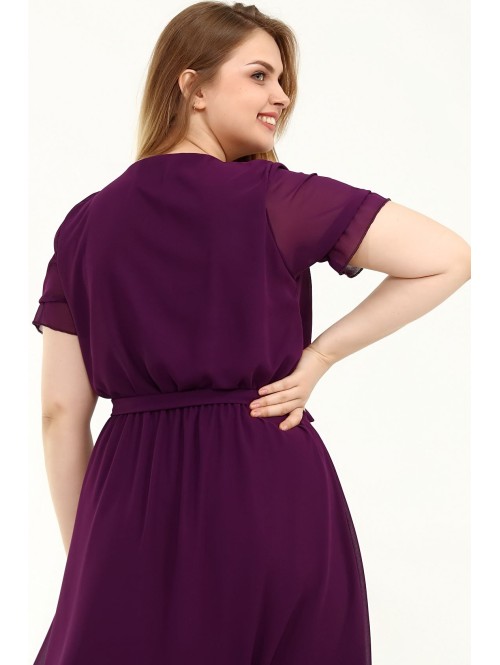 Daili violetinė suknelė trumpomis rankovėmis Daili violetinė suknelė trumpomis rankovėmis