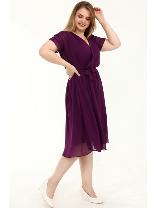 Ilus lilla lühikeste varrukatega kleit Ilus lilla lühikeste varrukatega kleit