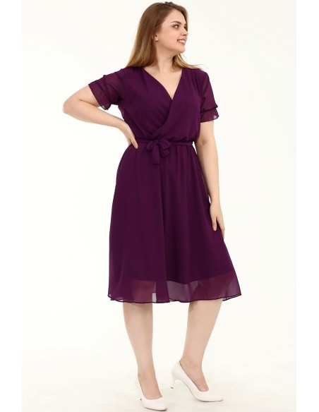 Ilus lilla lühikeste varrukatega kleit